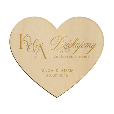 Magnes serce z grawerem wzór 15
