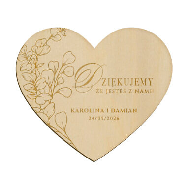 Magnes serce z grawerem wzór 2