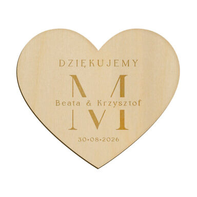 Magnes serce z grawerem wzór 22