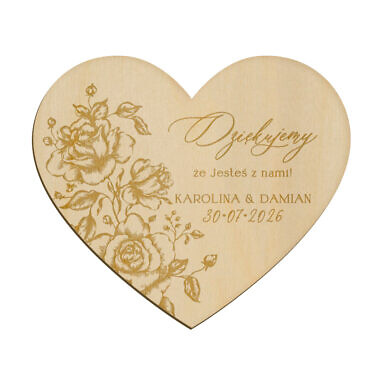 Magnes serce z grawerem wzór 4