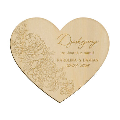 Magnes serce z grawerem wzór 5