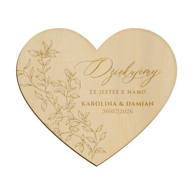 Magnes serce z grawerem wzór 7