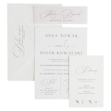 Minimalistyczne zaproszenia ślubne karta Crush corn