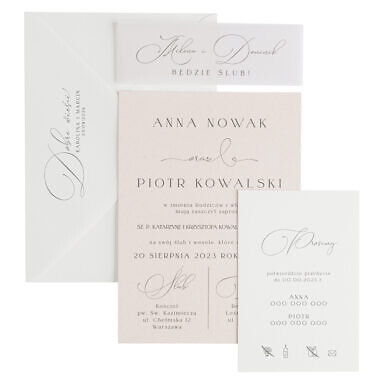 Minimalistyczne zaproszenia ślubne karta Crush grape