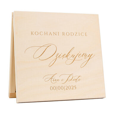 Podziękowanie w drewnianym pudełku z grawerunkiem w10