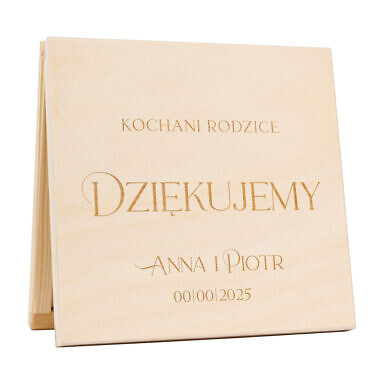 Podziękowanie w drewnianym pudełku z grawerunkiem w12