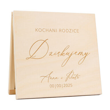 Podziękowanie w drewnianym pudełku z grawerunkiem w13