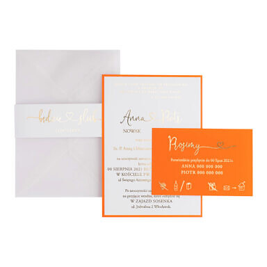 Zaproszenia ślubne Glam Arancio pomarańczowy
