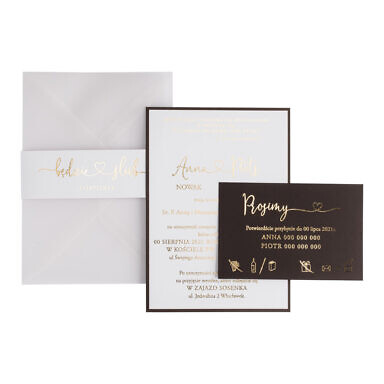 Zaproszenia ślubne Glam Cacao czekoladowy