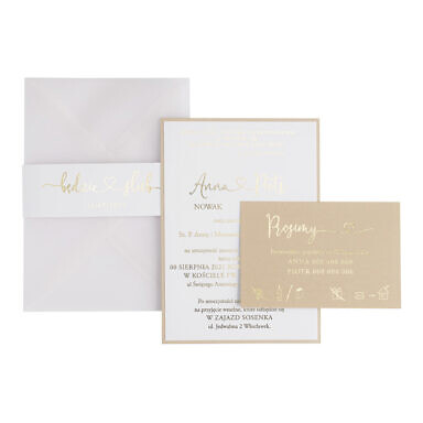 Zaproszenia ślubne Glam Clay jasny brąz