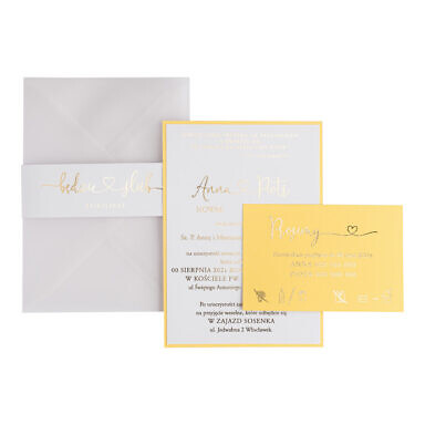 Zaproszenia ślubne Glam Giallo cytrynowy