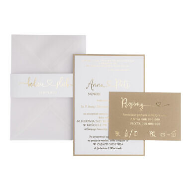 Zaproszenia ślubne Glam Noce brąz