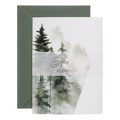 Zaproszenia w kwiatowym folderze ze złoceniem w2