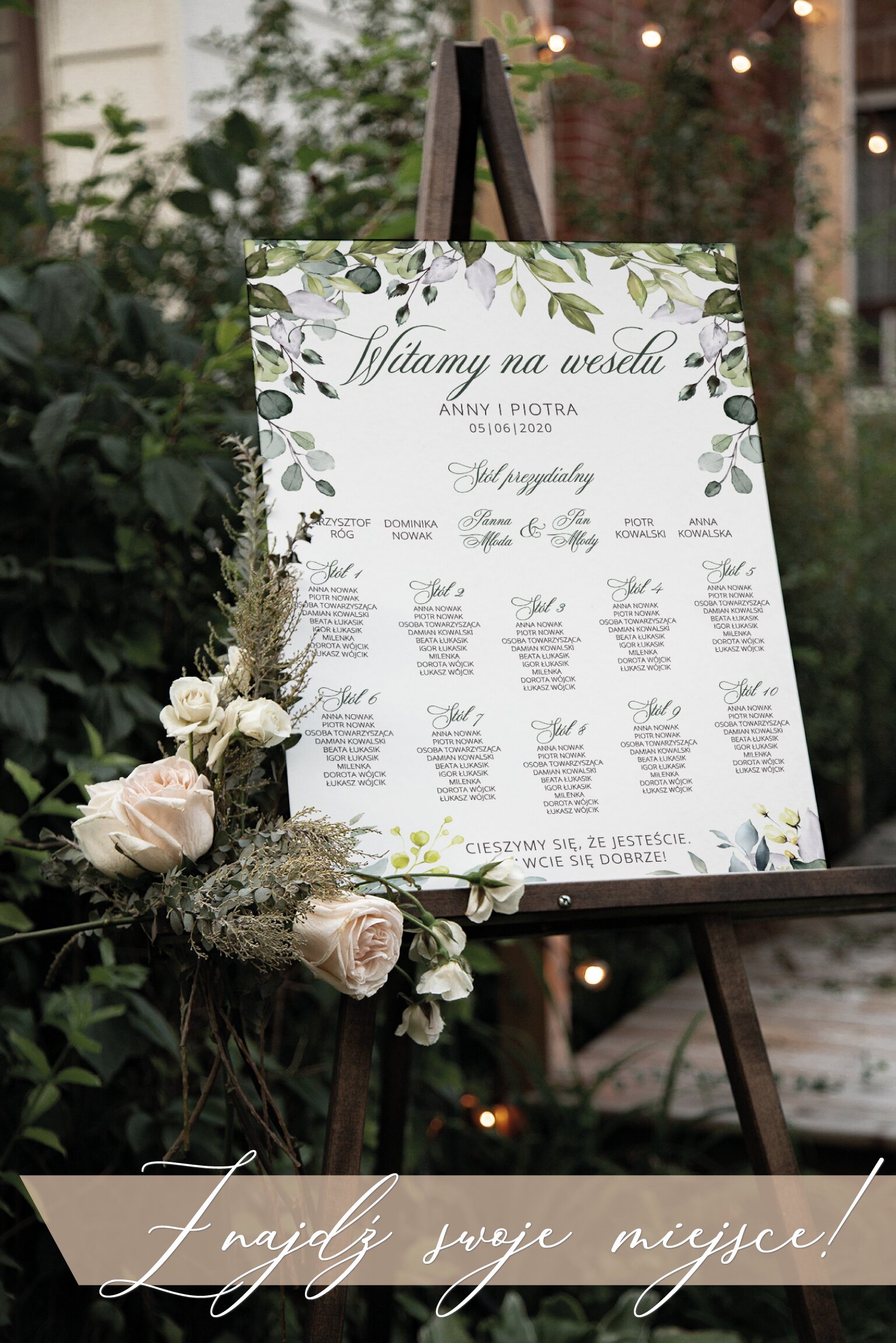 Plan stołów weselnych - Znajdź swoje miejsce!